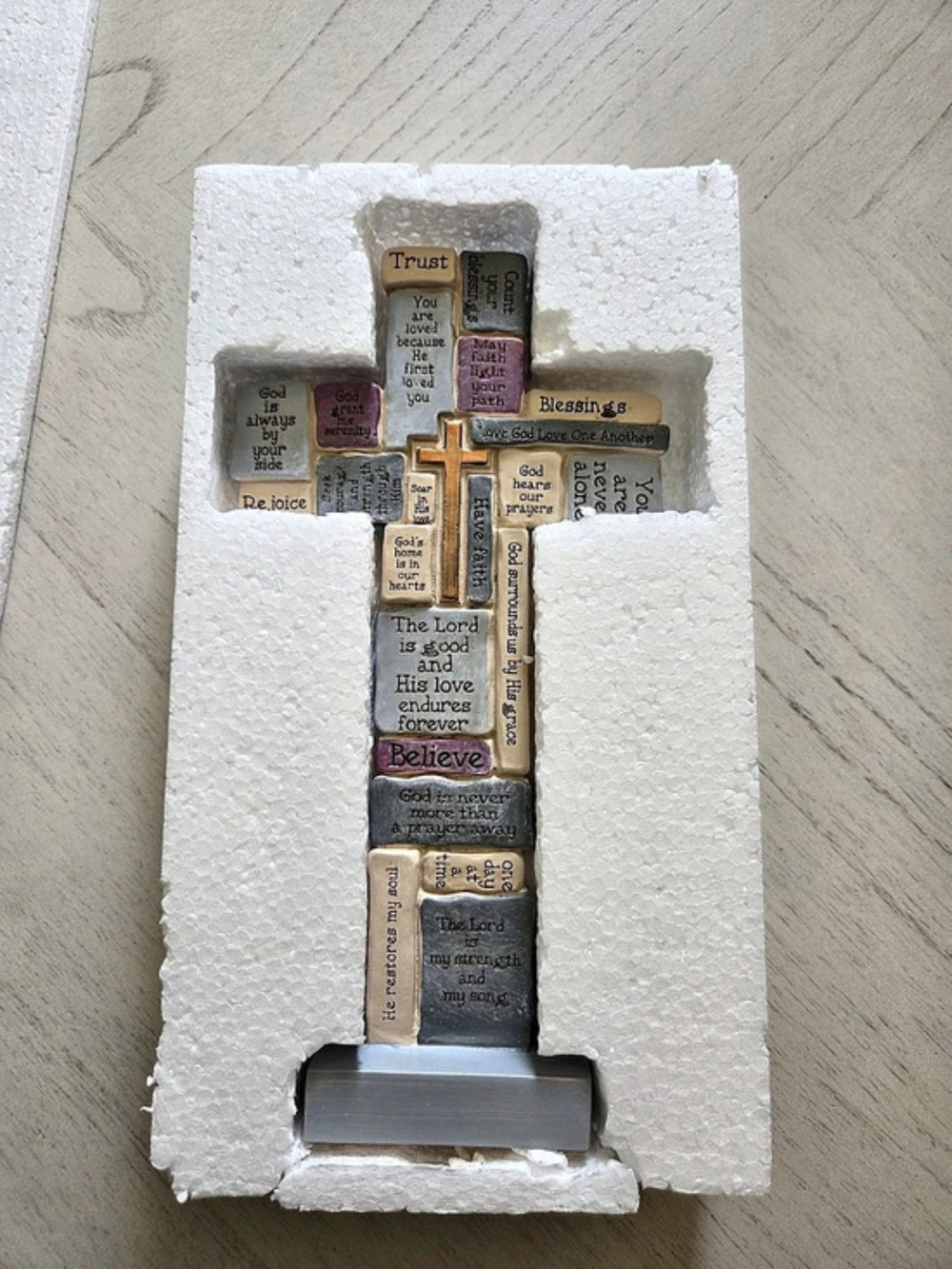 Jumiz Inspirational Cross Sculpture with Christian Words and Sayings